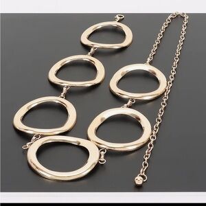 1246.  Gold Linked Oval Statement Chain Belt